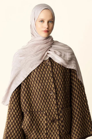 Premium Jakar Şal Dalga Desen - Taş