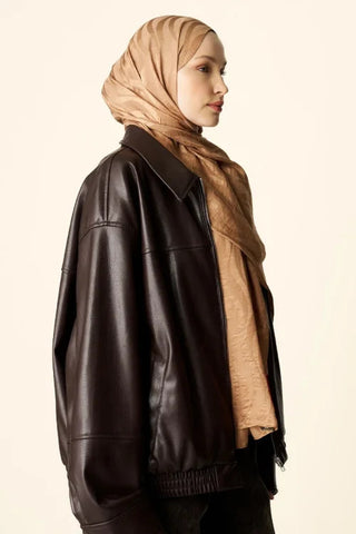 Premium Jakar Şal Dalga Desen - Bronz