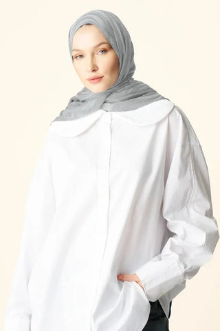 Premium Jakar Şal Dalga Desen - Gri