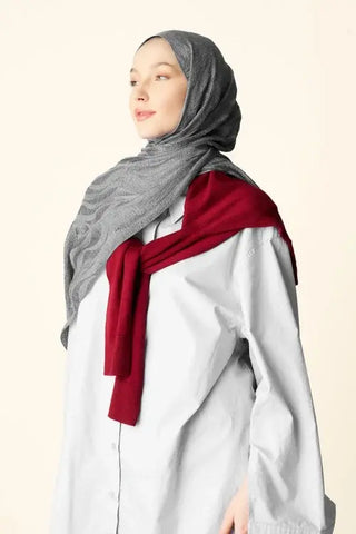 Premium Jakar Şal Dalga Desen - Füme