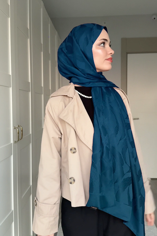 Naiya Jakar Şal Wave Desen - Petrol