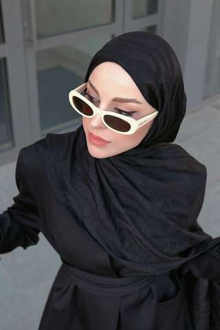 Premium Jakar Şal Dalga Desen - Siyah