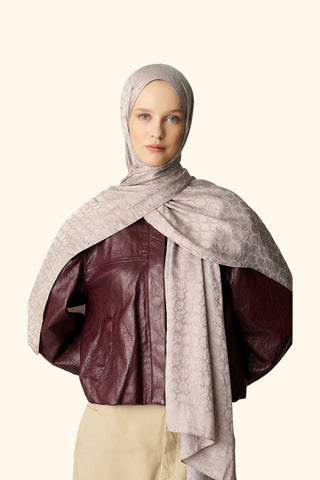 Premium Jakar Şal Halka Desen - Çakıl