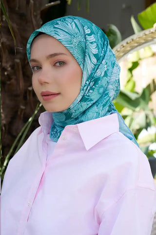 Aria Koleksiyonu Azalea Desen Eşarp - Mint
