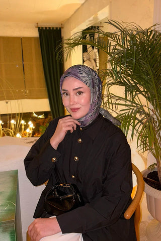 Aria Koleksiyonu Azalea Desen Eşarp - Mürdüm