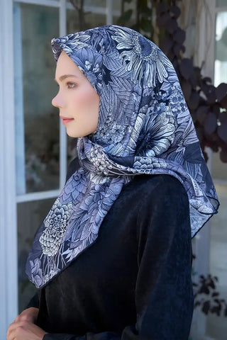 Aria Koleksiyonu Azalea Desen Eşarp - Siyah