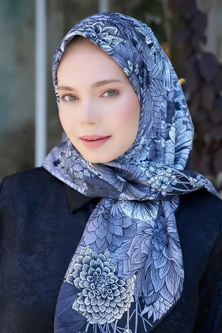Aria Koleksiyonu Azalea Desen Eşarp - Siyah