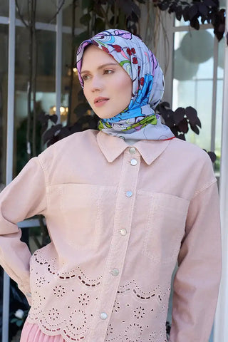 Aria Koleksiyonu Belle Desen Eşarp - Gri