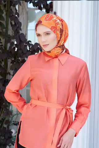 Aria Koleksiyonu Belle Desen Eşarp - Orange