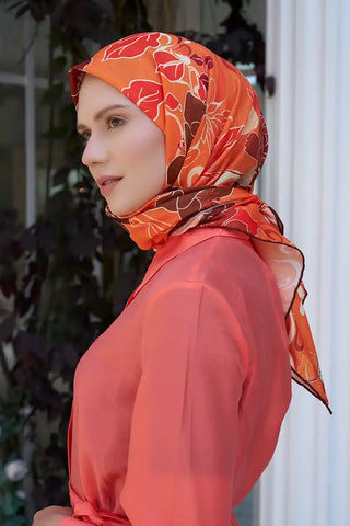 Aria Koleksiyonu Belle Desen Eşarp - Orange