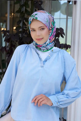 Aria Koleksiyonu Belle Desen Eşarp - Yeşil