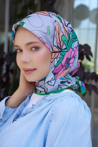 Aria Koleksiyonu Belle Desen Eşarp - Yeşil