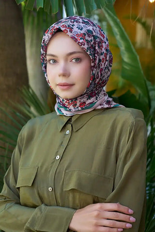 Aria Koleksiyonu Clarry Desen Eşarp - Bej