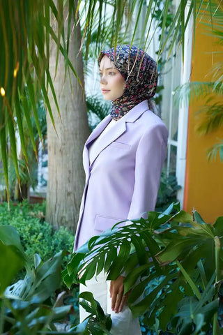 Aria Koleksiyonu Clarry Desen Eşarp - Siyah/Bej