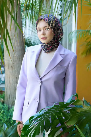 Aria Koleksiyonu Clarry Desen Eşarp - Siyah/Bej