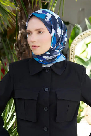 Aria Koleksiyonu Dalia Desen Eşarp - Lacivert