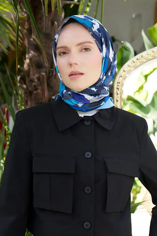 Aria Koleksiyonu Dalia Desen Eşarp - Lacivert