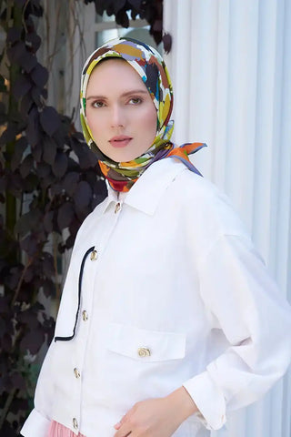 Aria Koleksiyonu Dalia Desen Eşarp - Turuncu