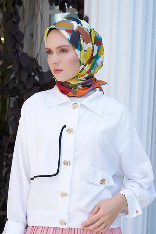 Aria Koleksiyonu Dalia Desen Eşarp - Turuncu