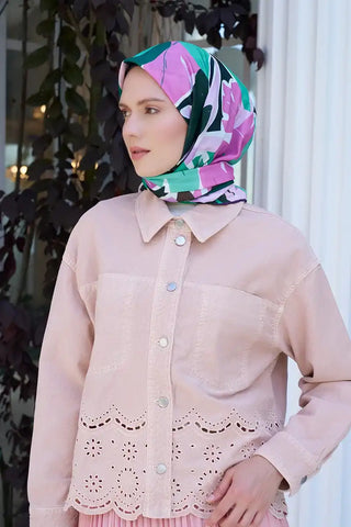 Aria Koleksiyonu Lilium Desen Eşarp - Leylak