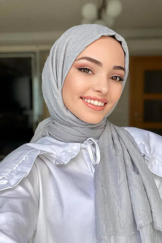 Kübra Koç Bambu Kraş Şal - Gri