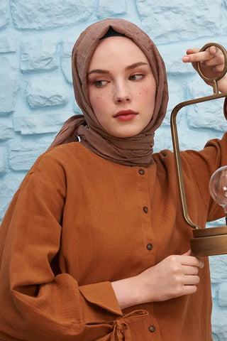 Feyza Hakyemez Bambu Kraş Şal - Kahverengi
