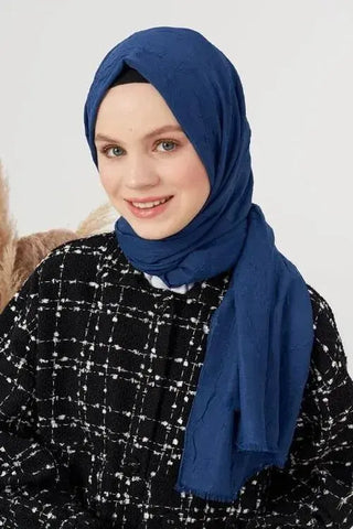 Bambu Kraş Şal - Kot Mavi