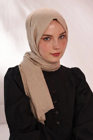 Bambu Kraş Şal - Koyu Bej