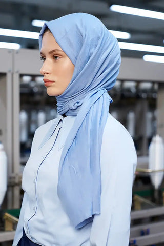 Bambu Kraş Şal - Soft Mavi