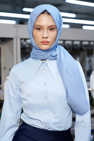 Bambu Kraş Şal - Soft Mavi