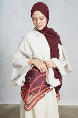 Belt Desen Omuz Şalı - Bordo