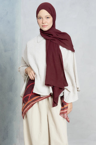 Belt Desen Omuz Şalı - Bordo