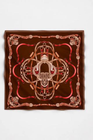 Buckle Desen Omuz Şalı - Kahverengi