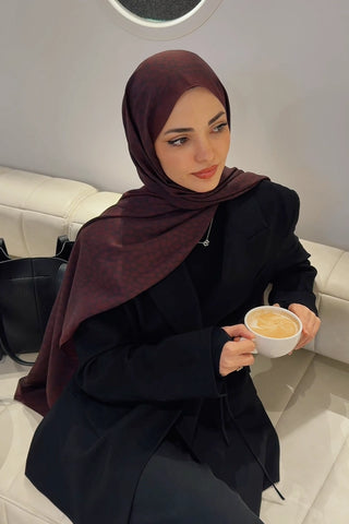 Çift Taraflı Premium Şal Ceylan Desen - Bordo