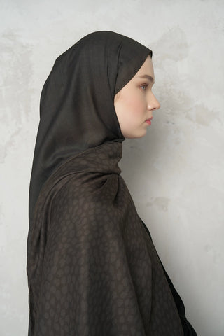 Çift Taraflı Premium Şal Ceylan Desen - Kahverengi