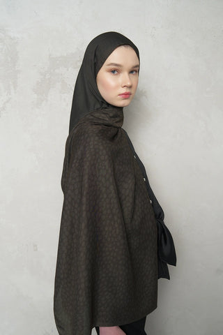 Çift Taraflı Premium Şal Ceylan Desen - Kahverengi