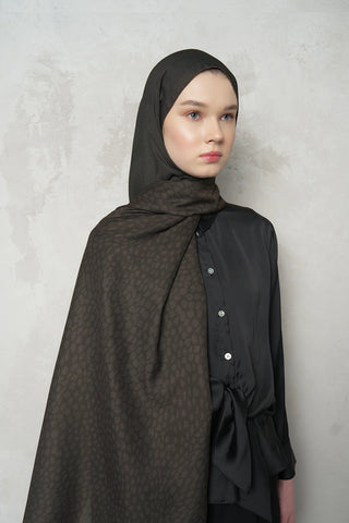 Çift Taraflı Premium Şal Ceylan Desen - Kahverengi