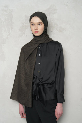 Çift Taraflı Premium Şal Ceylan Desen - Kahverengi