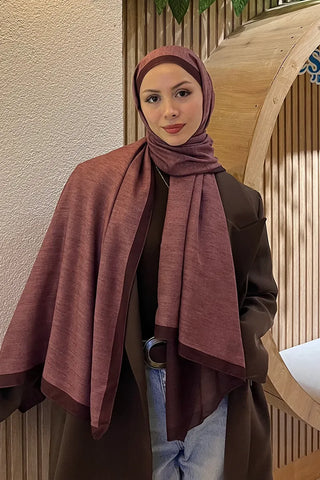 Çift Taraflı Premium Şal Dokulu Desen - Bordo