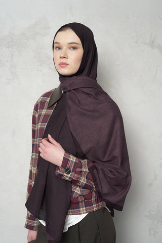 Çift Taraflı Premium Şal Dokulu Desen - Bordo
