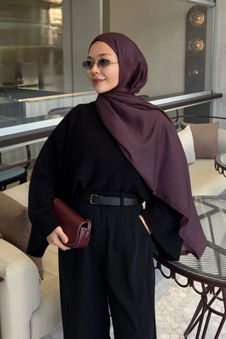 Çift Taraflı Premium Şal Dokulu Desen - Bordo