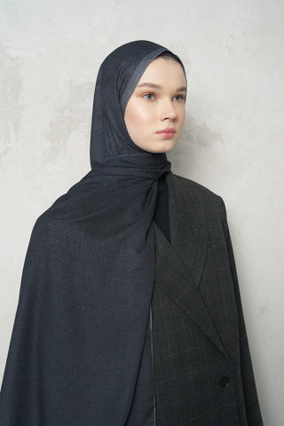 Çift Taraflı Premium Şal Dokulu Desen - Füme