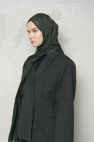Çift Taraflı Premium Şal Dokulu Desen - Haki