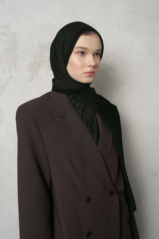 Çift Taraflı Premium Şal Dokulu Desen - Koyu Yeşil