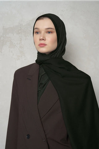 Çift Taraflı Premium Şal Dokulu Desen - Koyu Yeşil