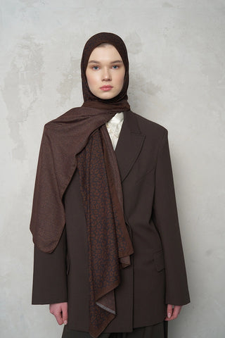 Çift Taraflı Premium Şal Leopar Desen - Kiremit