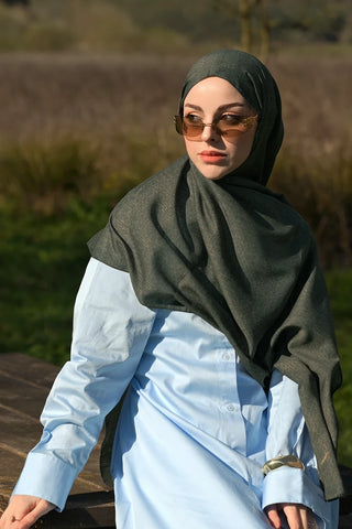 Çift Taraflı Premium Şal Leopar Desen - Yeşil