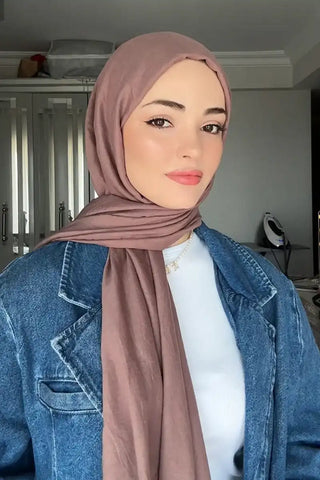 Kübra Koç Comfort Pamuk Şal - Tozlu Kahve