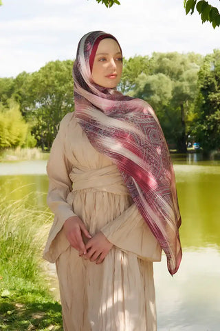 Crystal Hola Desen Şal - Kırmızı