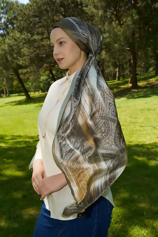 Crystal Hola Desen Şal - Yağ Yeşili